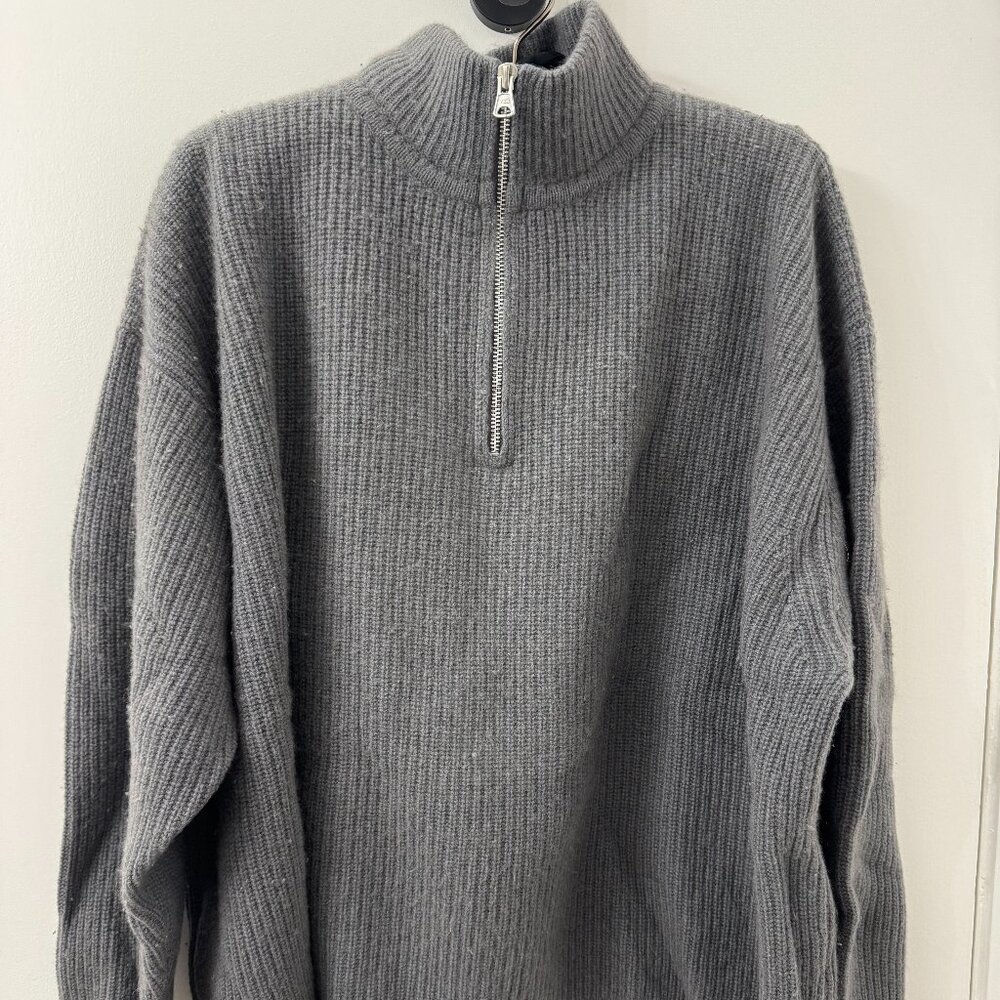 Jenni Kayne 100% Cashmere Half Zip, Grey XL Great Condition!